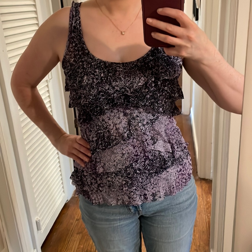 Express floral ruffle tank